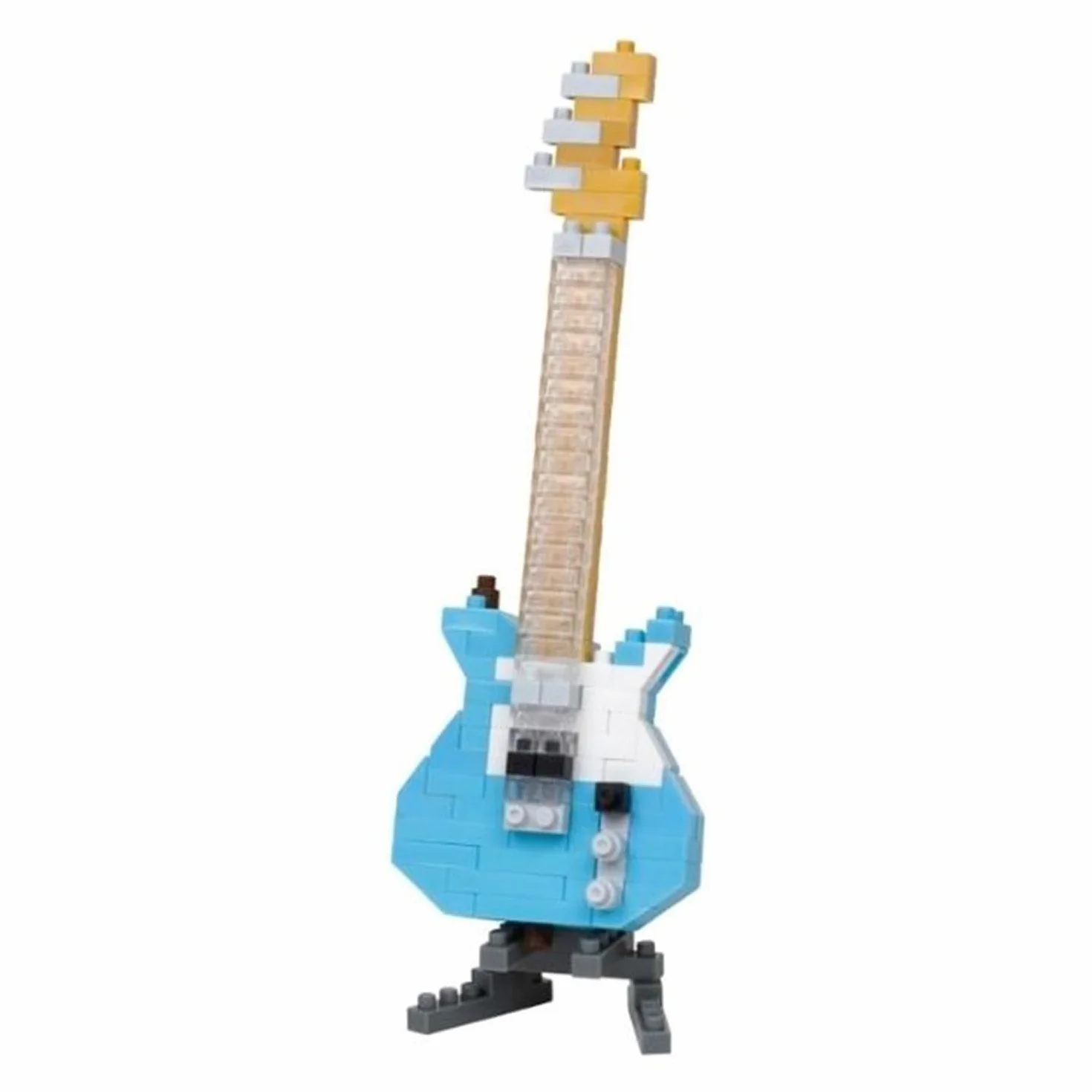 Bandai Nanoblock Guitare électrique bleue Mini figurine briques Jeu construction Kit NBC346