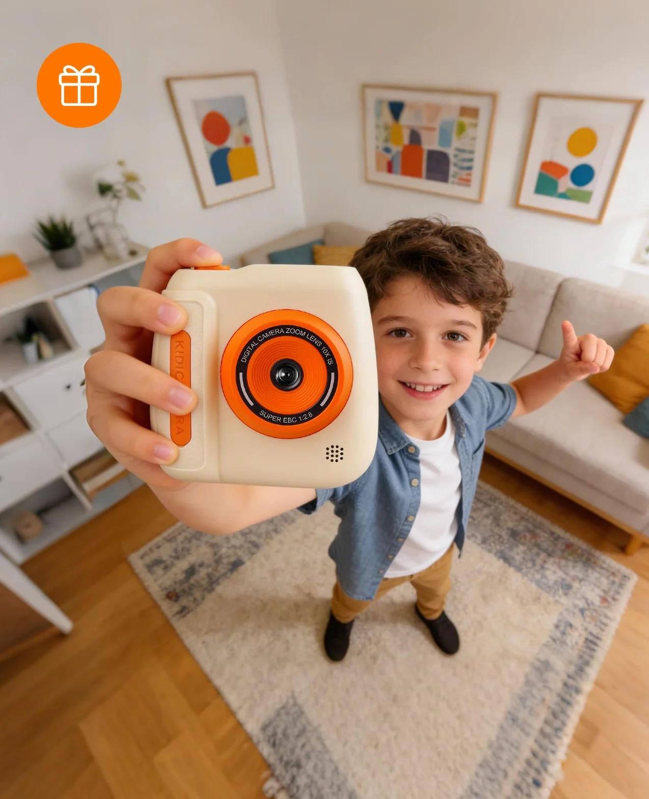 Appareil Photo Instantané Enfants 12MP 1080P Numérique avec Carte 32G et Papier 2,4 Pouces Caméra Jouets Cadeau Garçons Filles 3-12 Ans