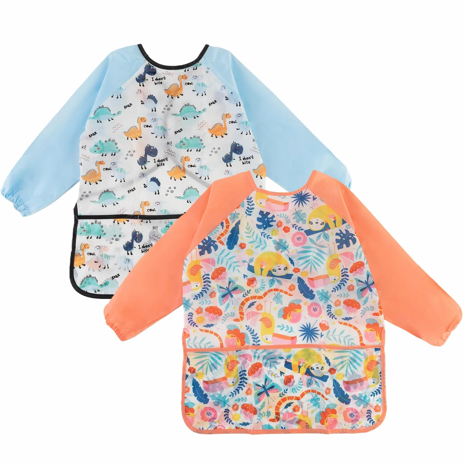 Tablier Peinture Enfant Imperméable 3-8 Ans Manches Longues 3 Poches
