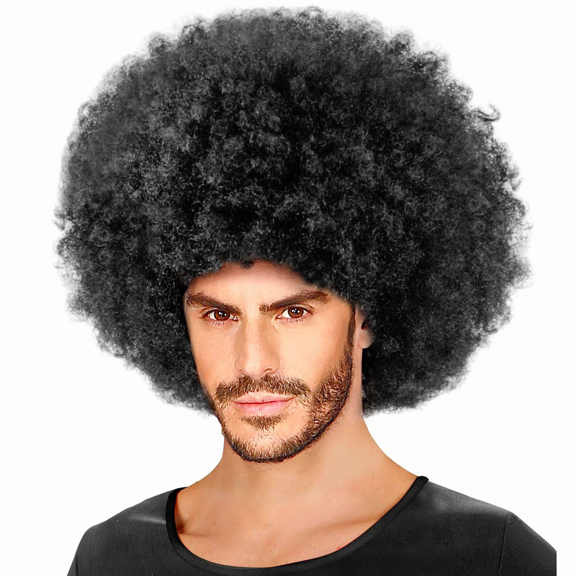 W WIDMANN MILANO Perruque Jimmy noir bouclée maxi carnaval fête à thème