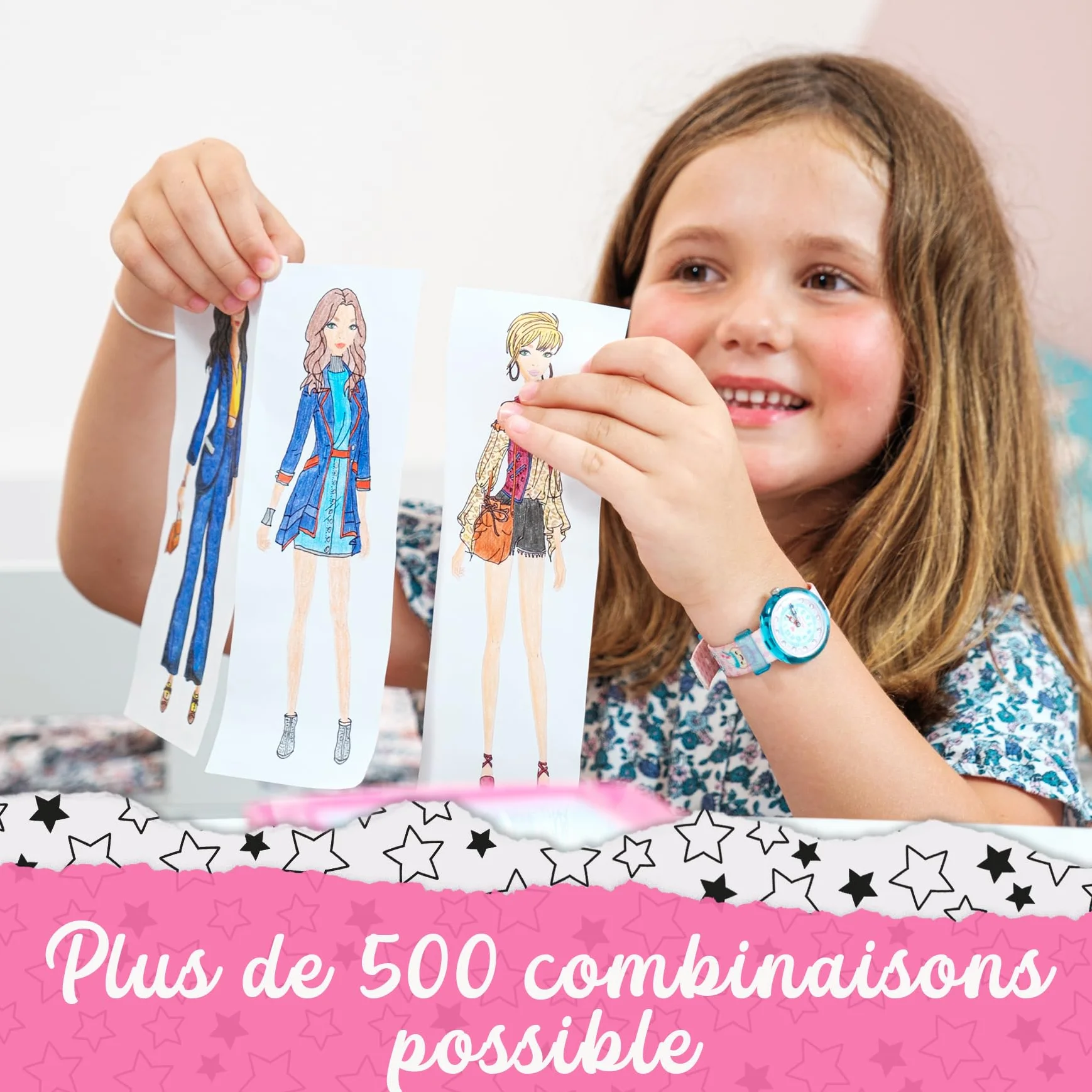 Ravensburger Looky Studio Table à dessin lumineuse enfant Dessin mode Kit créatif styliste 500 combinaisons