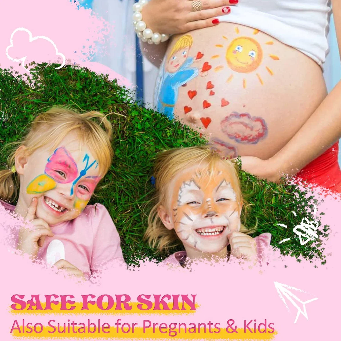 Visage Peinture 12 Couleurs Crayon Maquillage Enfant Non-Toxique Lavable Maquillage Carnaval Peinture Corporelle