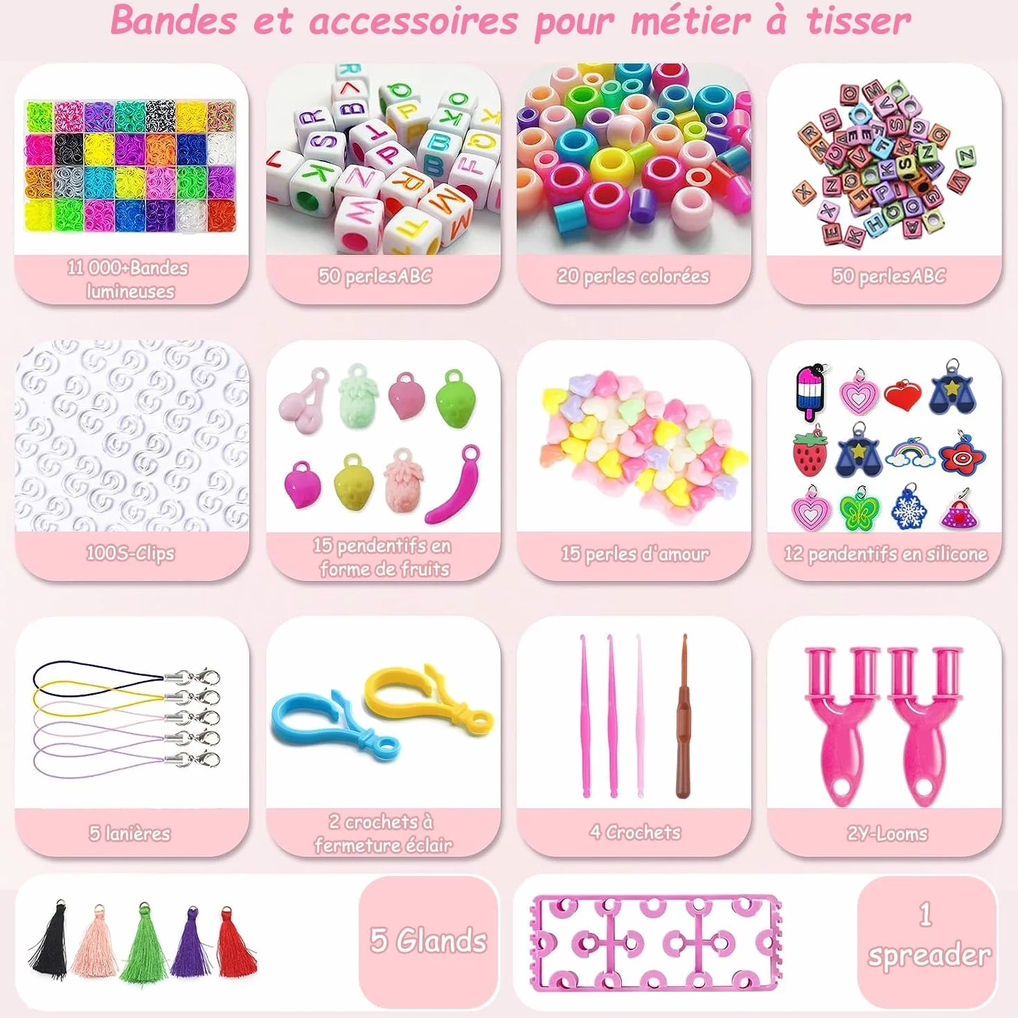 EITEYI 8000+ Elastique Bracelet Kit Enfant Loom Bands Bricolage Fille