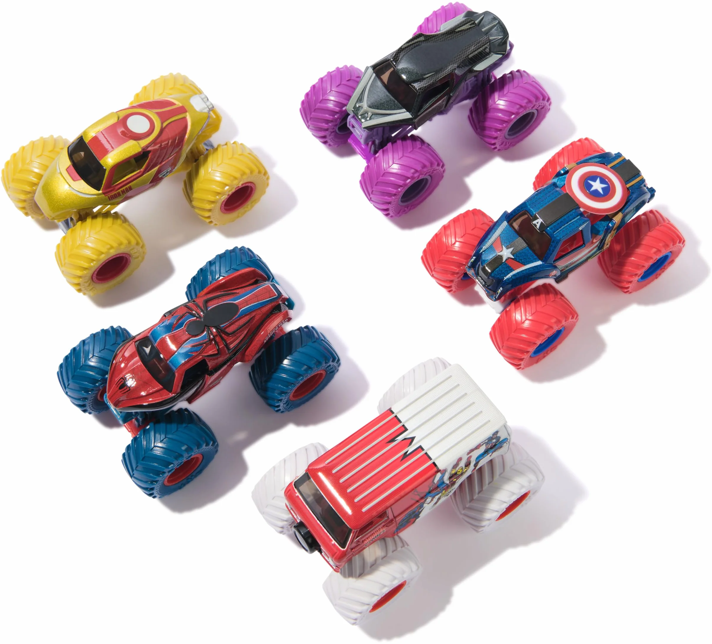 Monster Jam 5 Véhicules Die-Cast 1:64 Marvel Monster Trucks Officiels À Collectionner Jouet Enfant 3 Ans