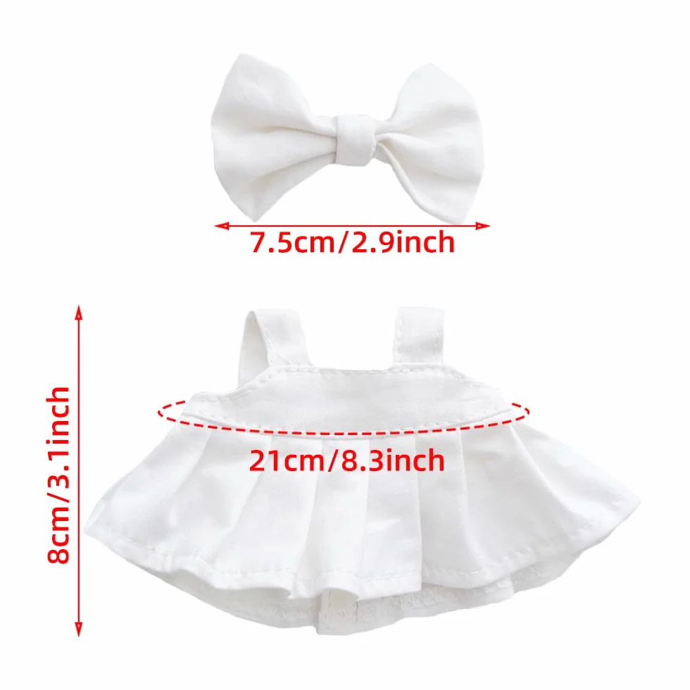 Ensemble de vêtements de poupée 15-17 cm avec épingle à cheveux et jupe porte-jarretelles, jaune