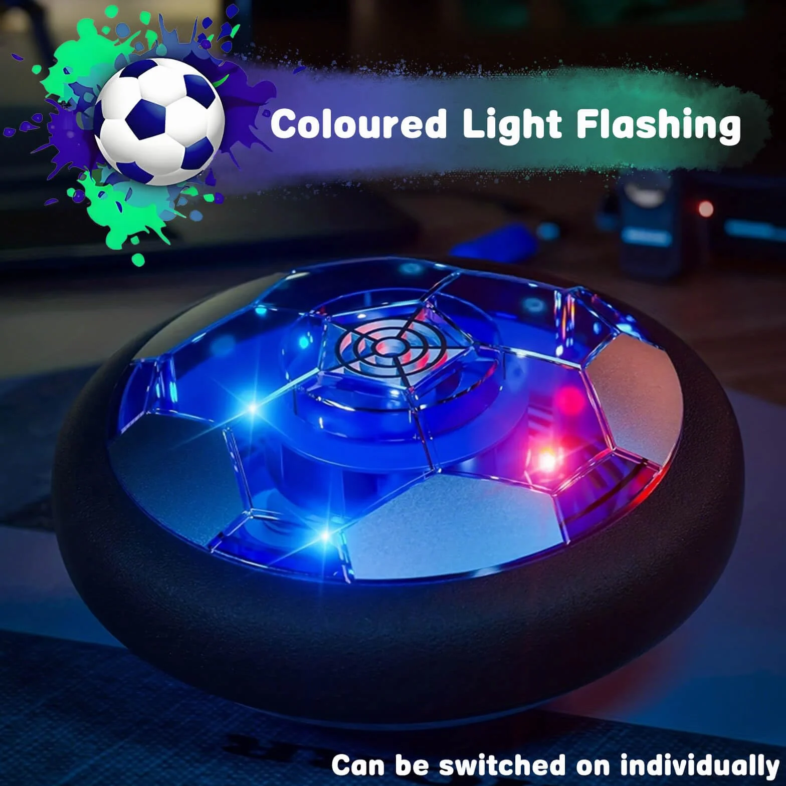 DxxD Air Power Football Rechargeable LED Lumière Hover Soccer Ball Jouet Garcon Enfant Cadeau Anniversaire 5-9 Ans