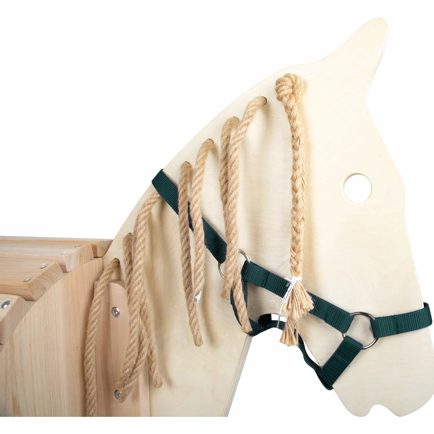 Small Foot Cheval de Bois pour Enfants à partir de 3 Ans, Aide à l'escalade et Licol, Beige