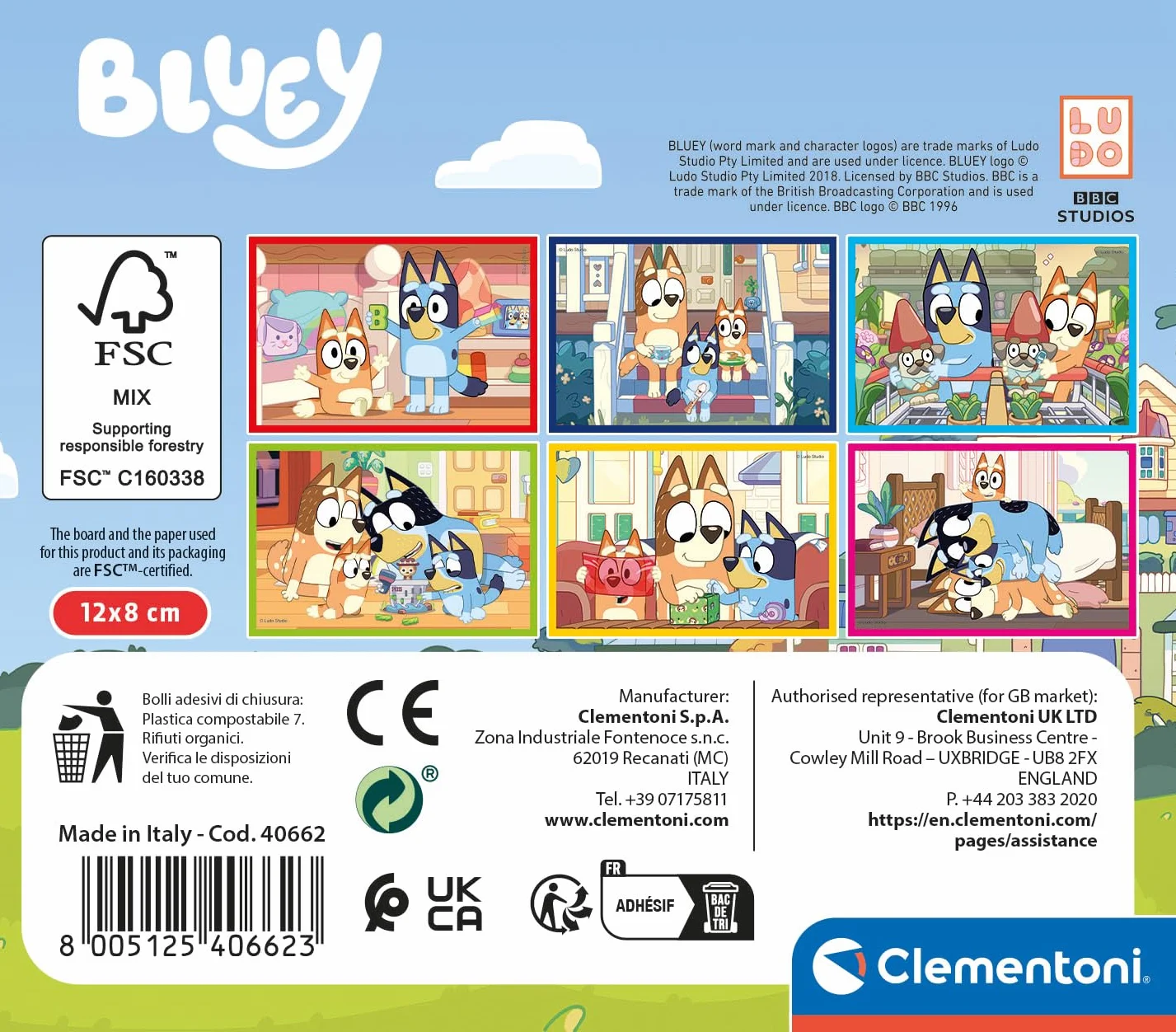 Puzzle Bluey Cube Supercolor 6 Pièces Jeu de Société Enfant
