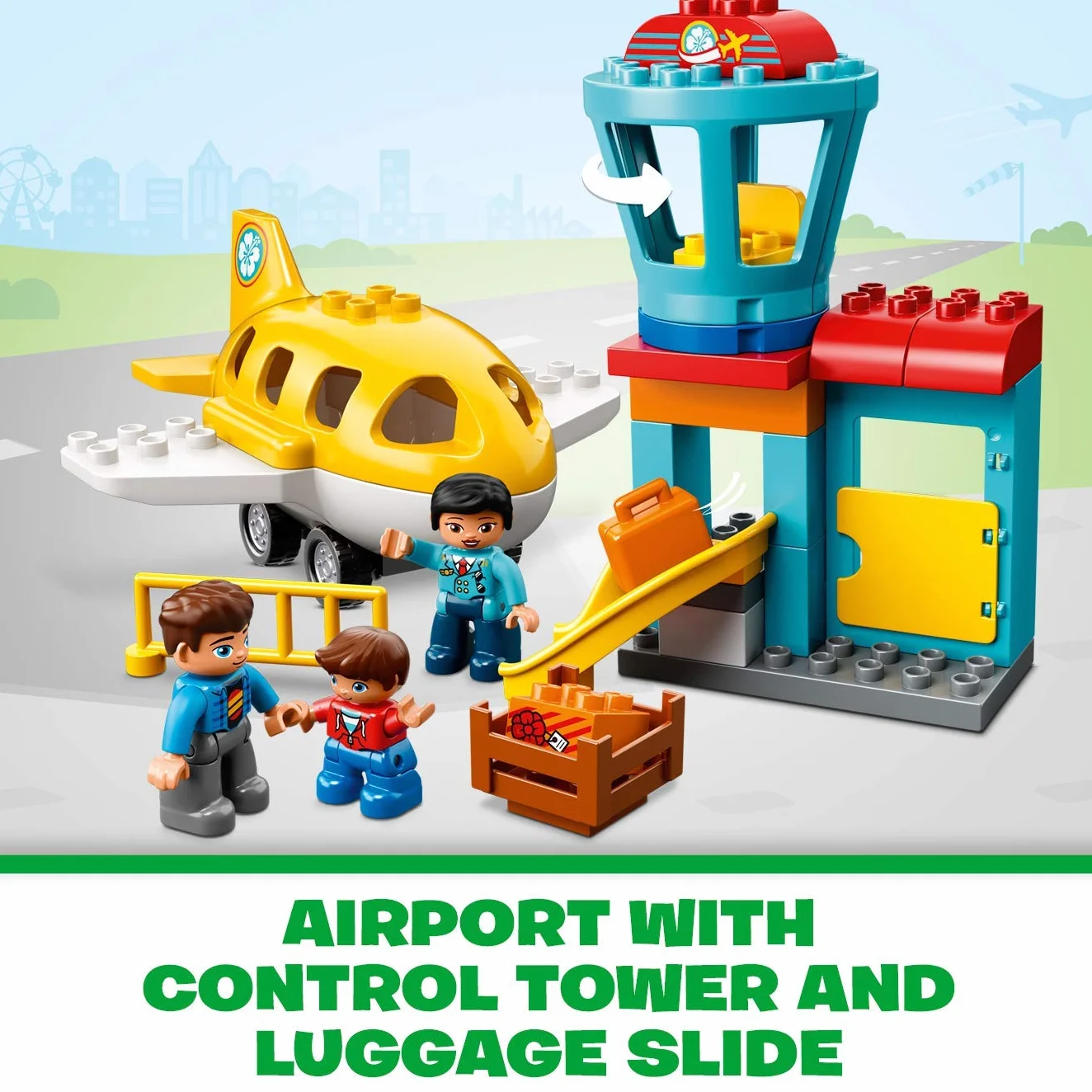 LEGO Duplo 10871 Ma Ville L'aéroport Set de Construction Avion Jouet Enfants 2-5 Ans