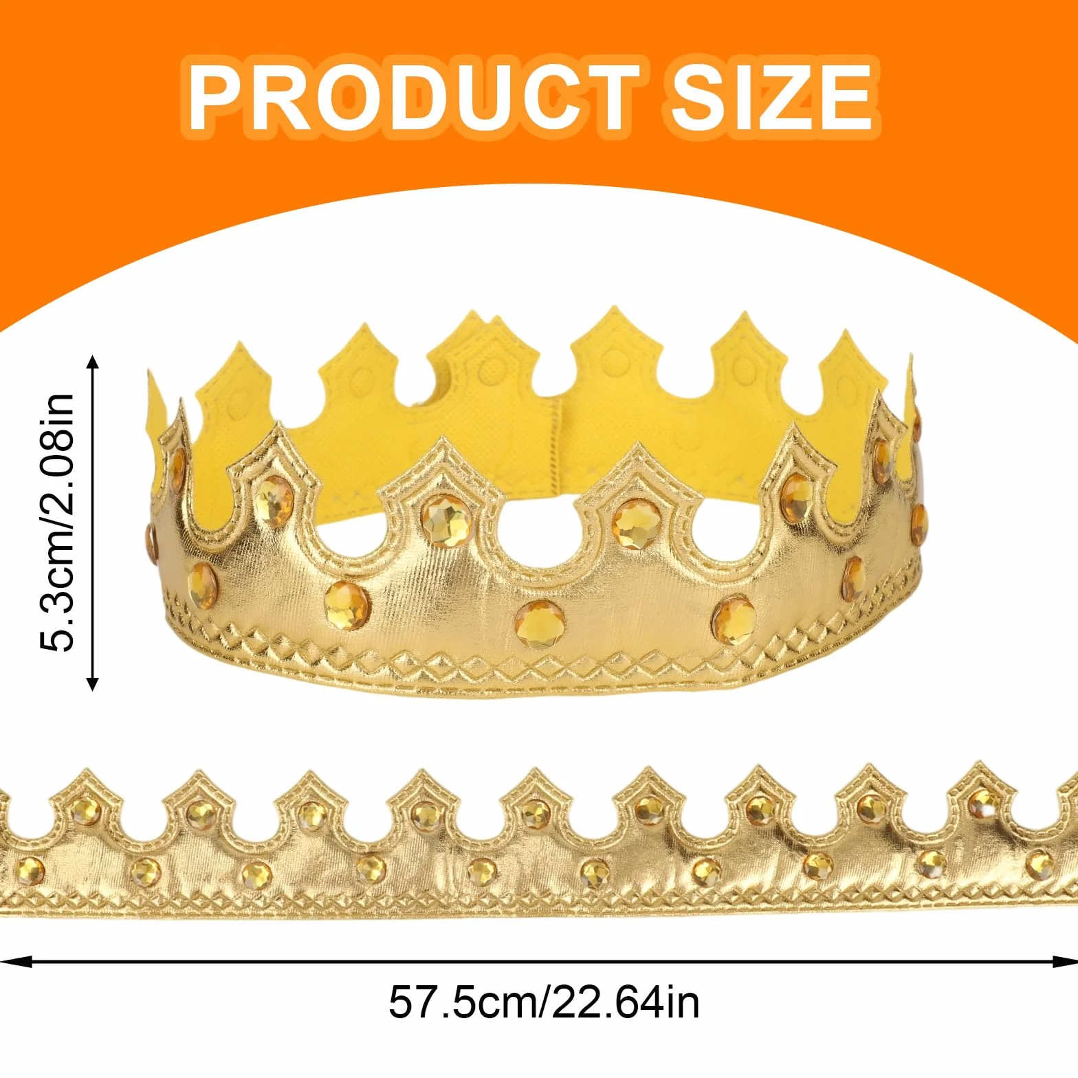 Couronne Royale Dorée avec Pierres Précieuses pour Enfants - Accessoire de Costume Anniversaire Halloween