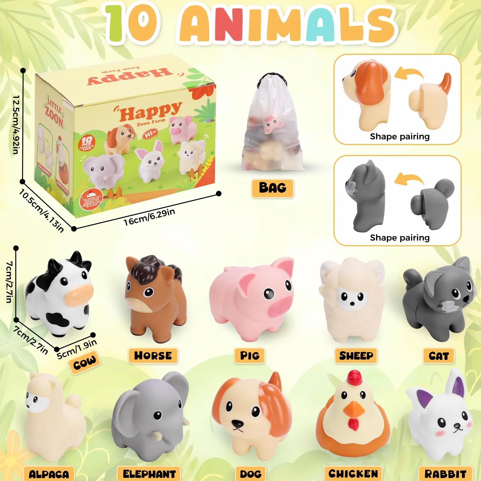 Jouets Montessori Enfants 1 2 3 Ans Jeux Tri Animaux Ferme Empilage Apprentissage Cadeau Filles