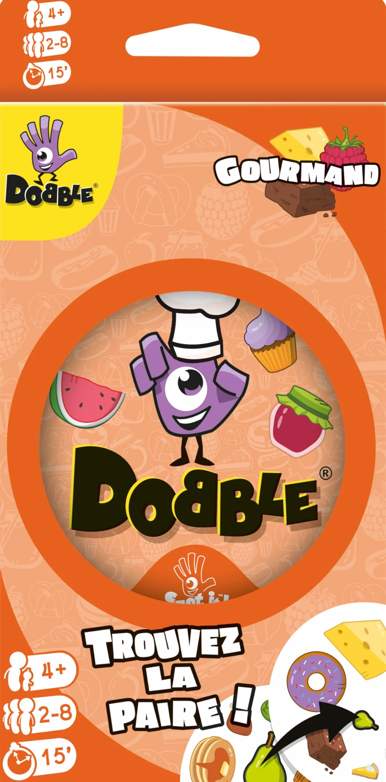 Dobble Asmodee Gourmandise - Jeu de Cartes Rapide pour Toute la Famille - 2-8 Joueurs, 6+ Ans