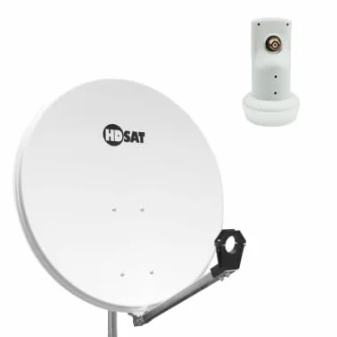 Parabole Satellite Acier 80cm + LNB Single HD 4K Astra EUTELSAT