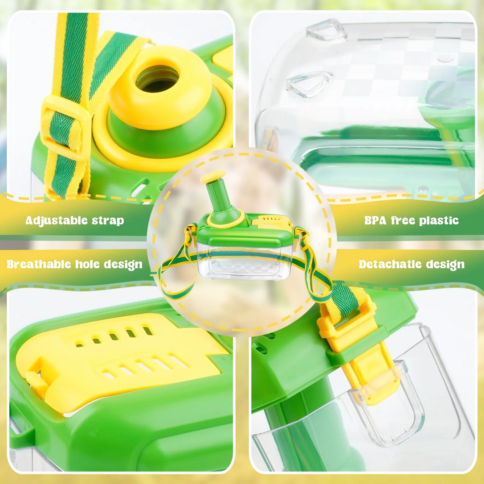 Kit Exploration Enfant Jeux Exterieur Attrape Insecte Boite Insectes 12 Faux Insectes Loupe Rotative 360 Garçon Fille 3-8 Ans