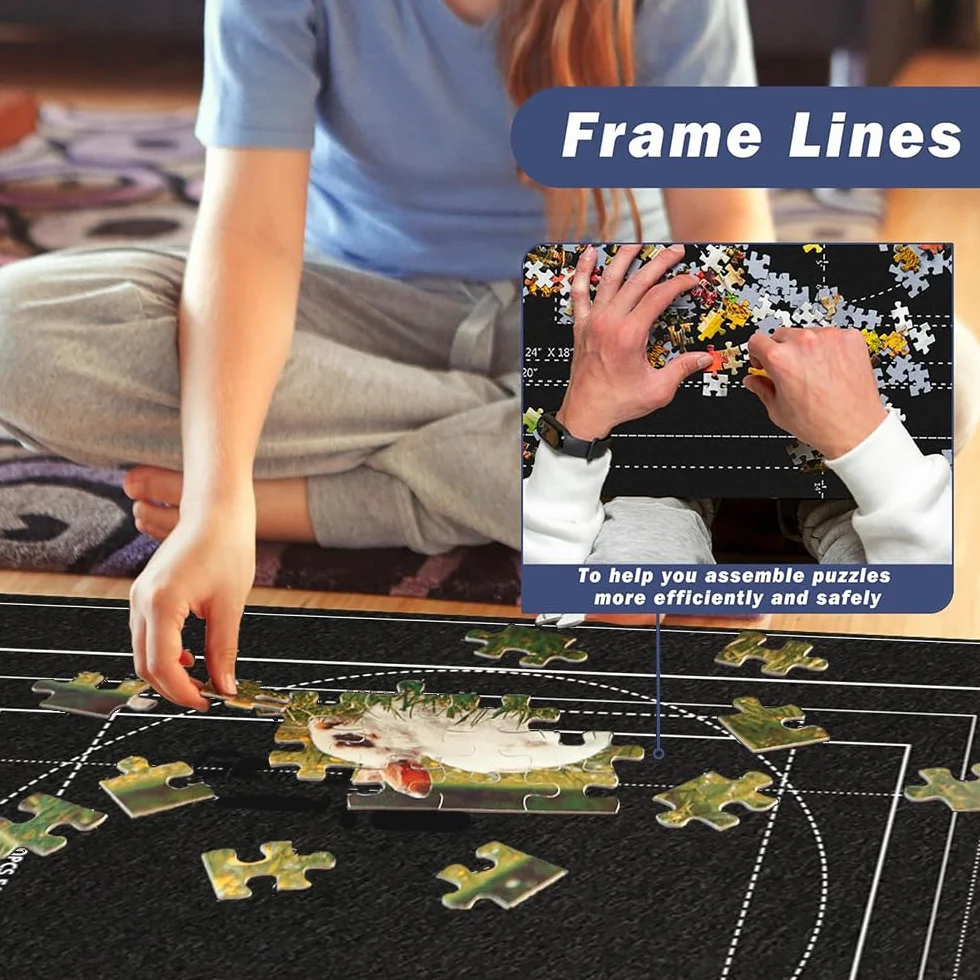 Tapis Puzzle Enroulable 2000 Pièces 80 x 120 cm avec 4 Trieur pour Adultes et Enfants