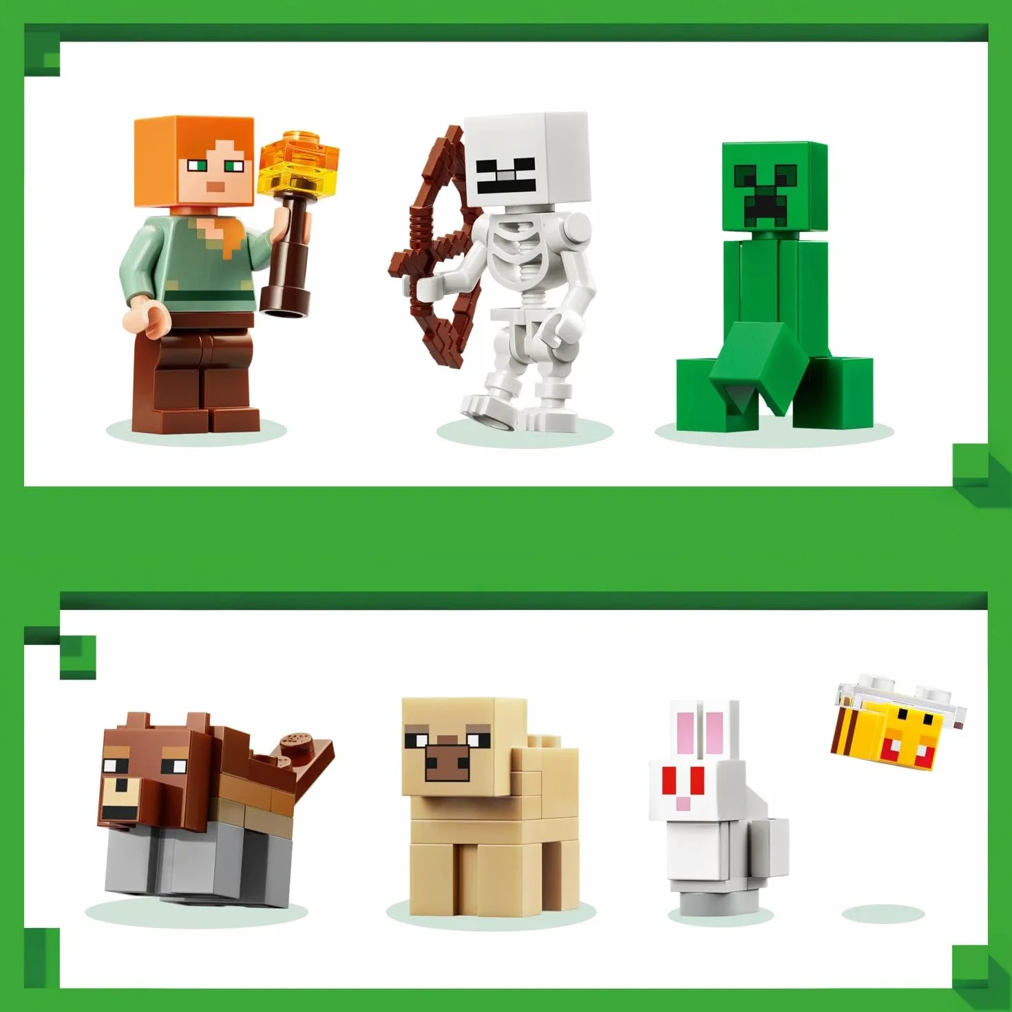 LEGO Minecraft L’Aventure de la Première Nuit 21593 Jeu Interactif 7 Figurines Alex Creeper Squelette Loup des Bois Cadeau Gaming 8 Ans