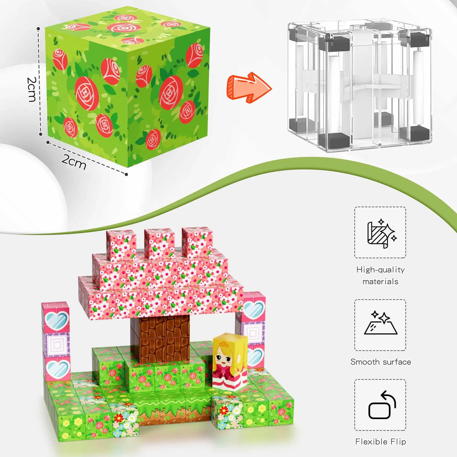 Coolzon Blocs de Construction Magnétiques 154 Pièces Jouet Sensoriel Montessori