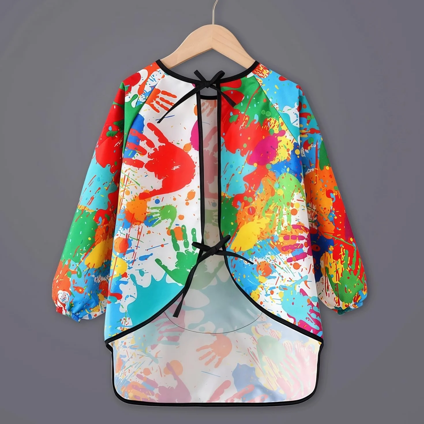 Tablier Peinture Enfant Imperméable avec Poche Manches Longues Blouse Réutilisable Ajustable 3-8 Ans Cuisiner Arts Artisanat Garçon