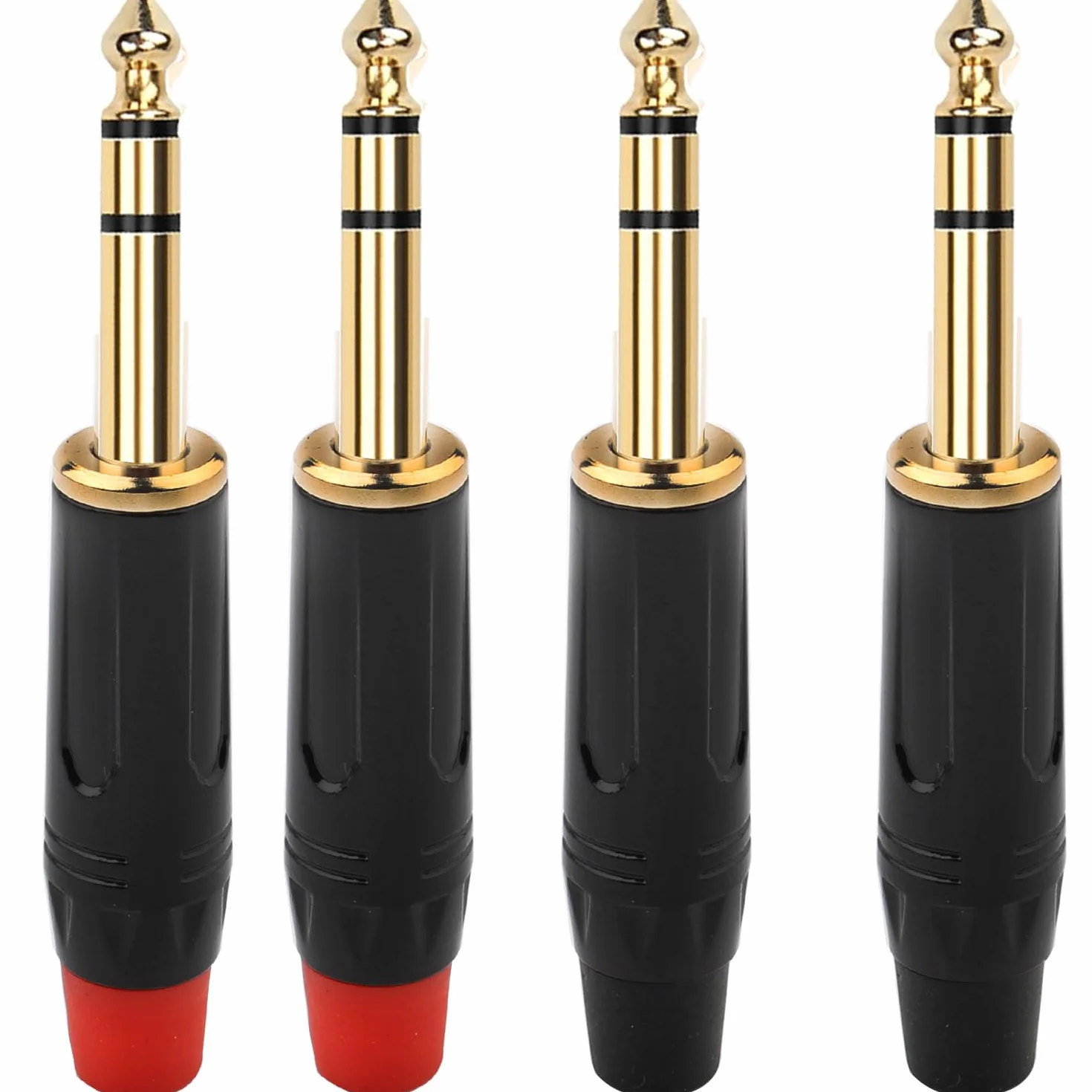 RUNCCI-YUN 6.35mm TRS Jack stéréo Audio Souder Connecteur plaqué or pour câbles guitare microphone