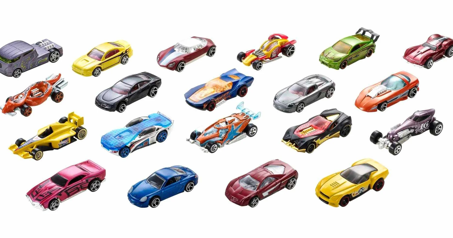 Hot Wheels Coffret 20 Voitures Jouets Échelle 1:64 Détails Réalistes, DXY59