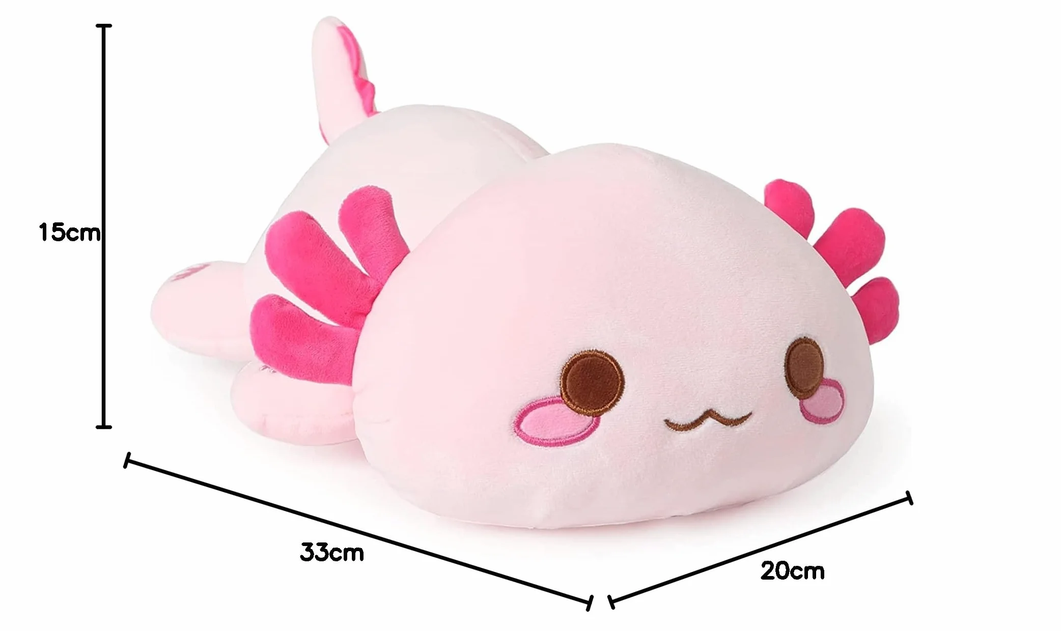 Shownicer Peluche Géante Kawaii Axolotl Oreiller 33cm Rose