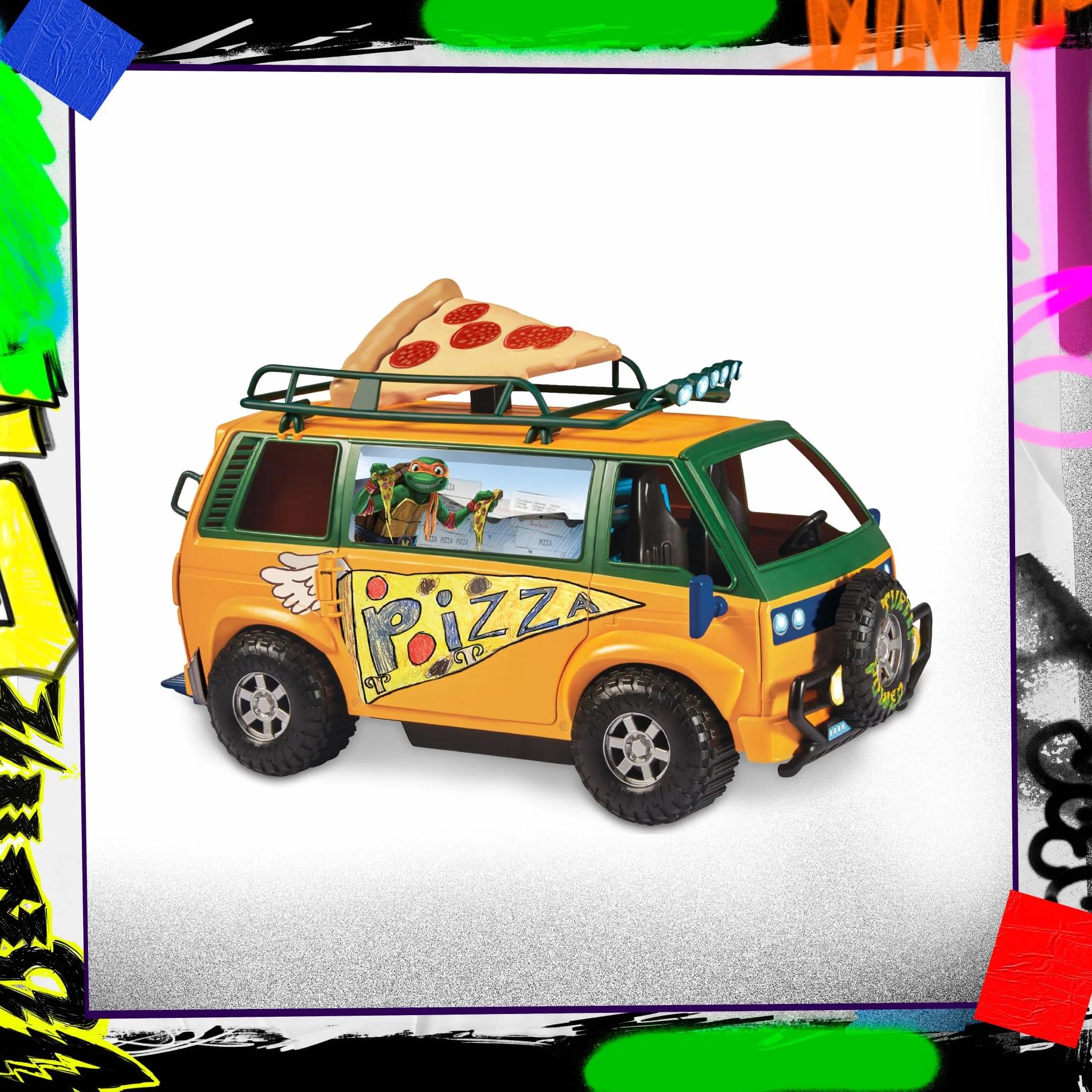 Giochi Preziosi Teenage Mutant Ninja Turtles Camion de Combats Lance Pizza motorisé Jouet Enfants 4 Ans TU804