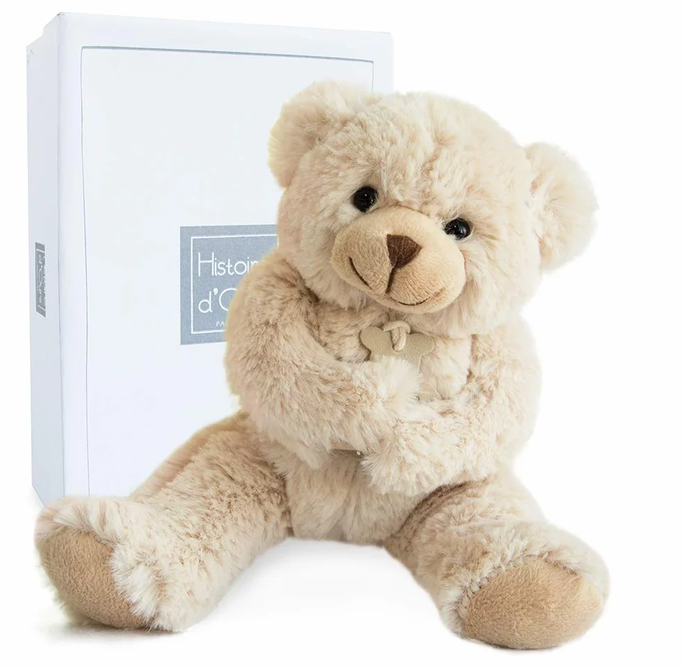 Peluche Ours Histoire d'Ours 25 cm Beige Doudou Ourson Boite Cadeau