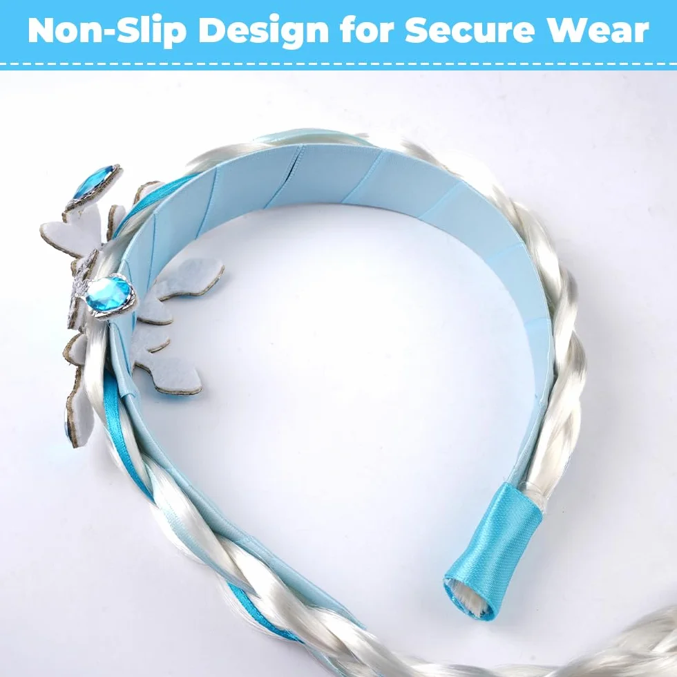 Princesse Tresse Perruque Bandeau Tressé pour Carnaval Halloween Photographie Fêtes Anniversaire Costumes Accessoire Cheveux