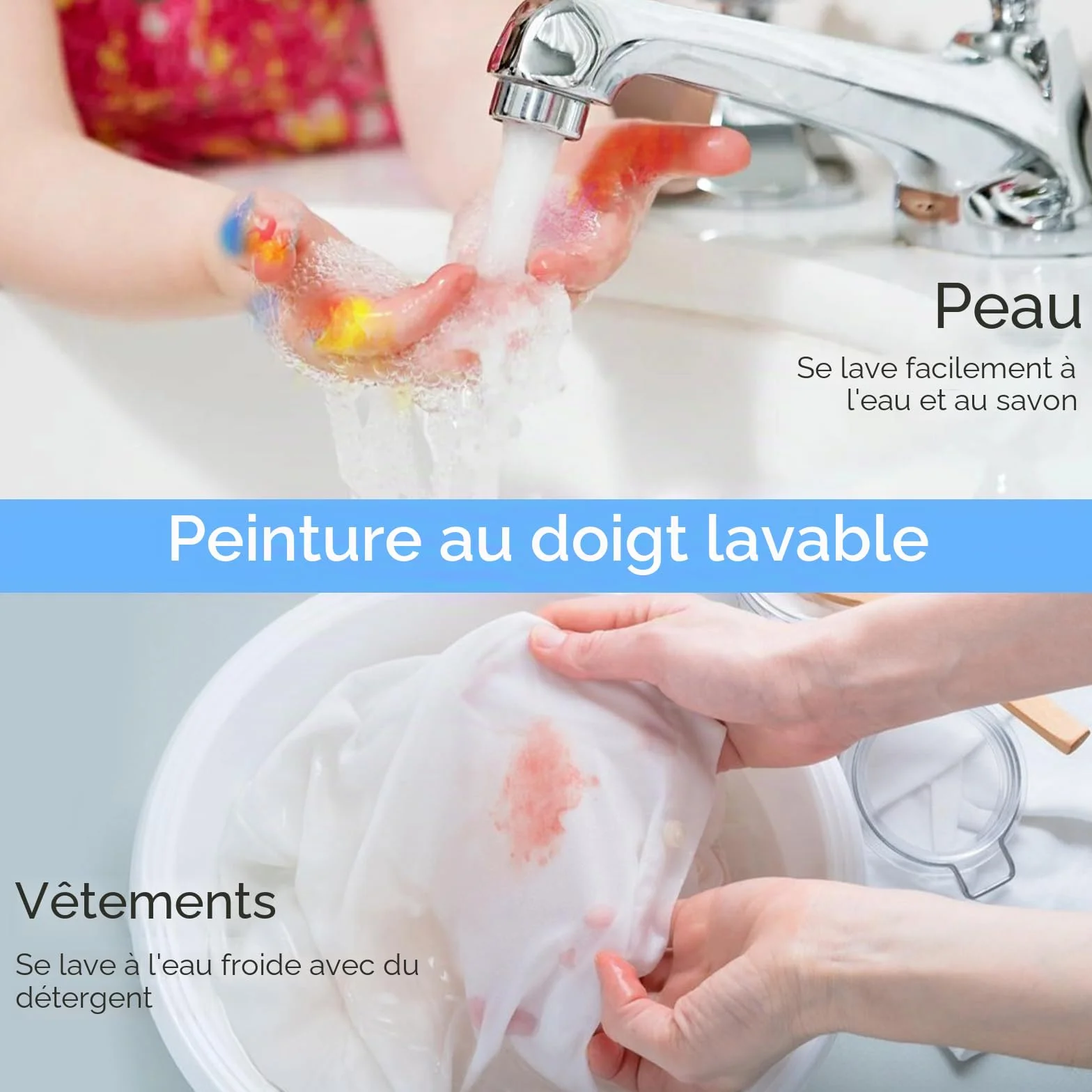 Nicpro Peinture au Doigt Enfant 60 ml 12 Couleurs Tempera Liquide Lavable Non Toxique
