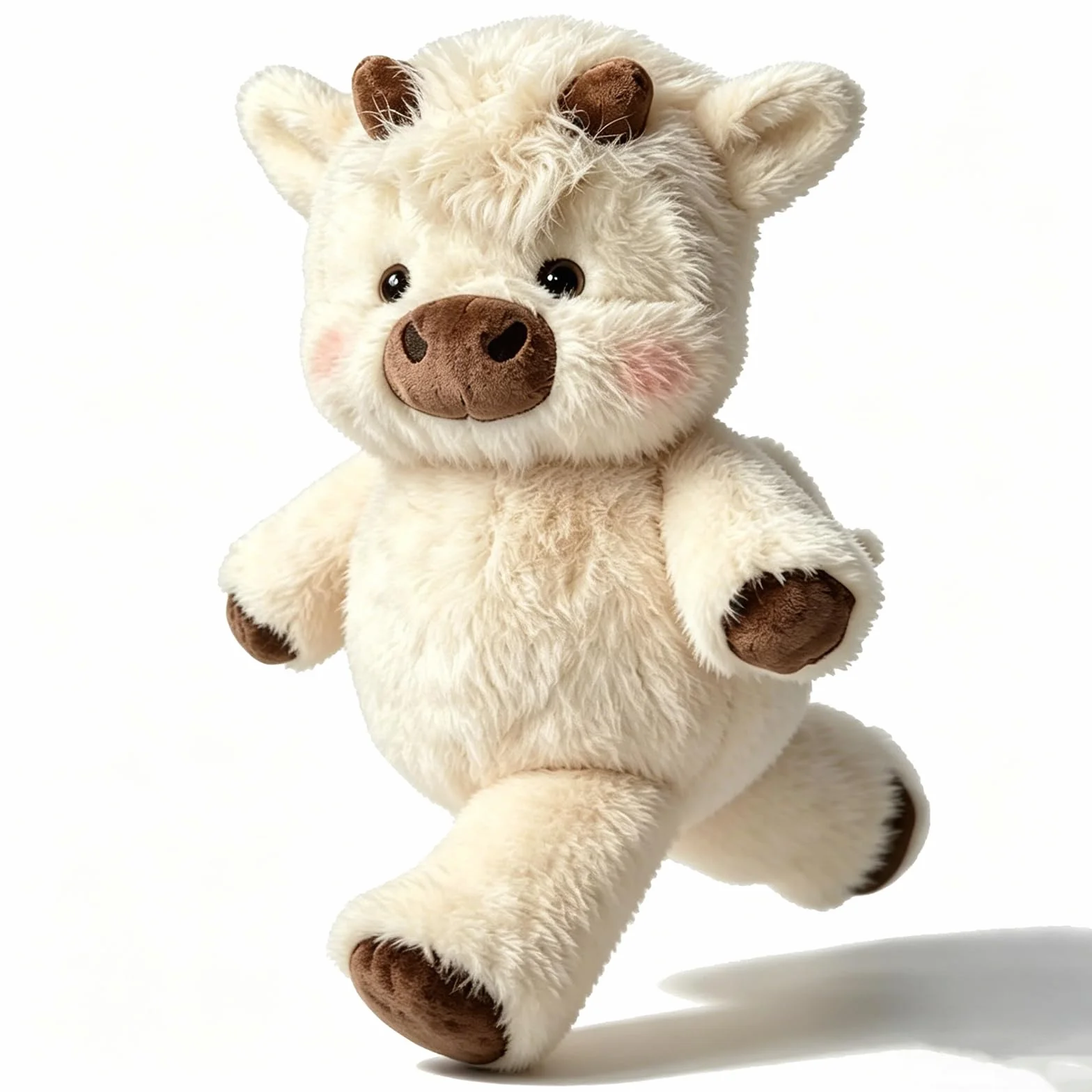 Peluche Vache Qui Court 45 cm - Doudou Vache Interactive en Peluche Douce, Animal Qui Bouge pour Soulager Le Stress