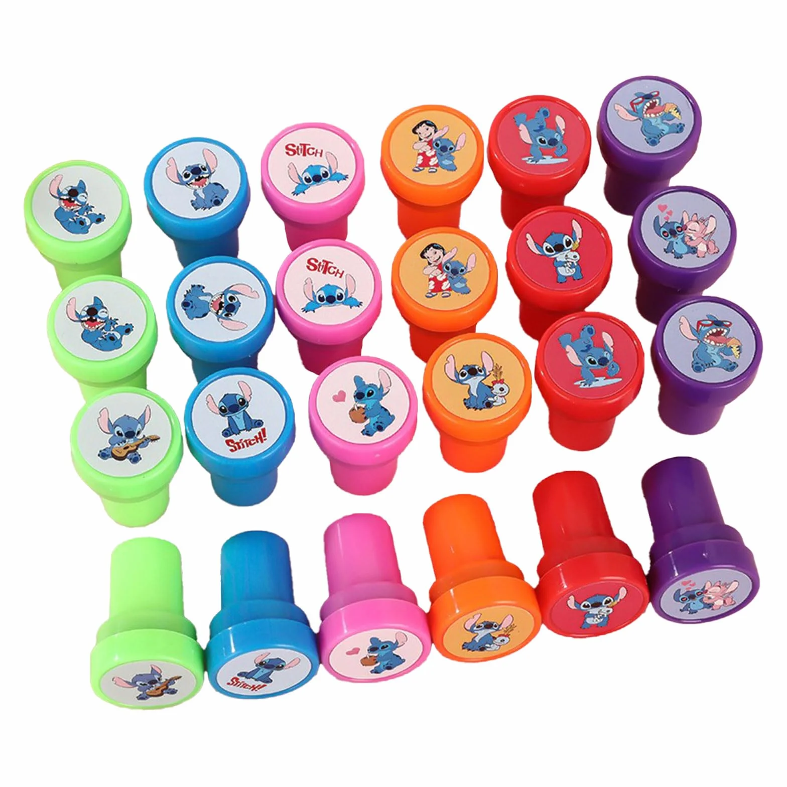 Lot de 24 tampons d'anniversaire pour enfants avec 12 motifs auto-encreurs - Tampon animé