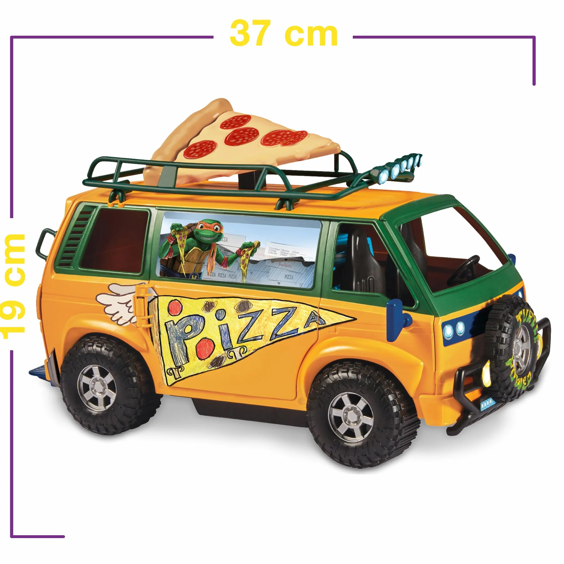 Giochi Preziosi Teenage Mutant Ninja Turtles Camion de Combats Lance Pizza motorisé Jouet Enfants 4 Ans TU804