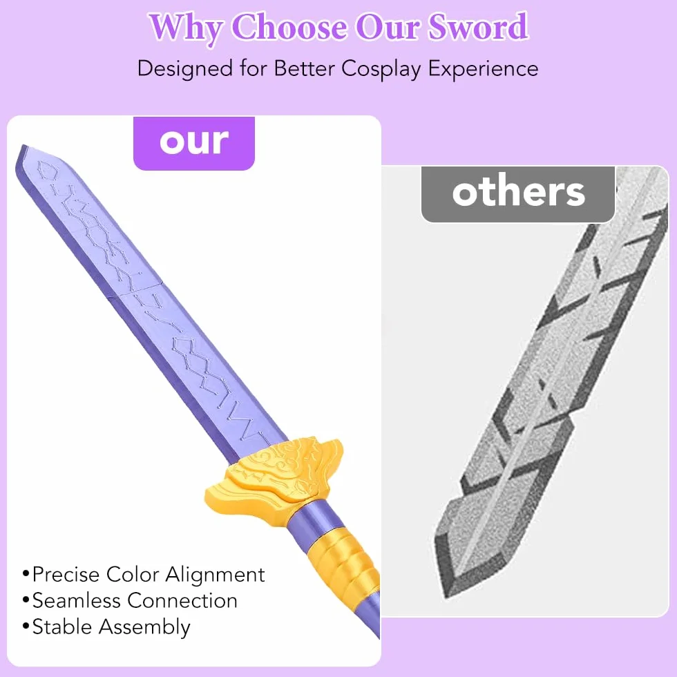 Épée Violette Cosplay Costume Prop Sword Halloween Collection Rumi Sword Replica