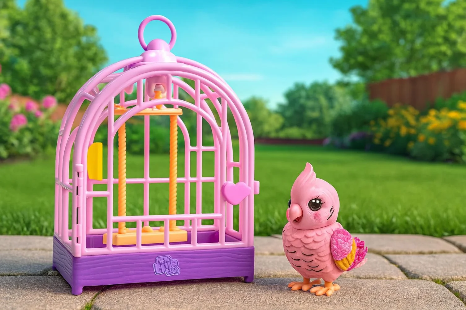 Little Live Pets My Really Real Rosie Jouet parlant pour oiseau et cage interactif à répétition vocale