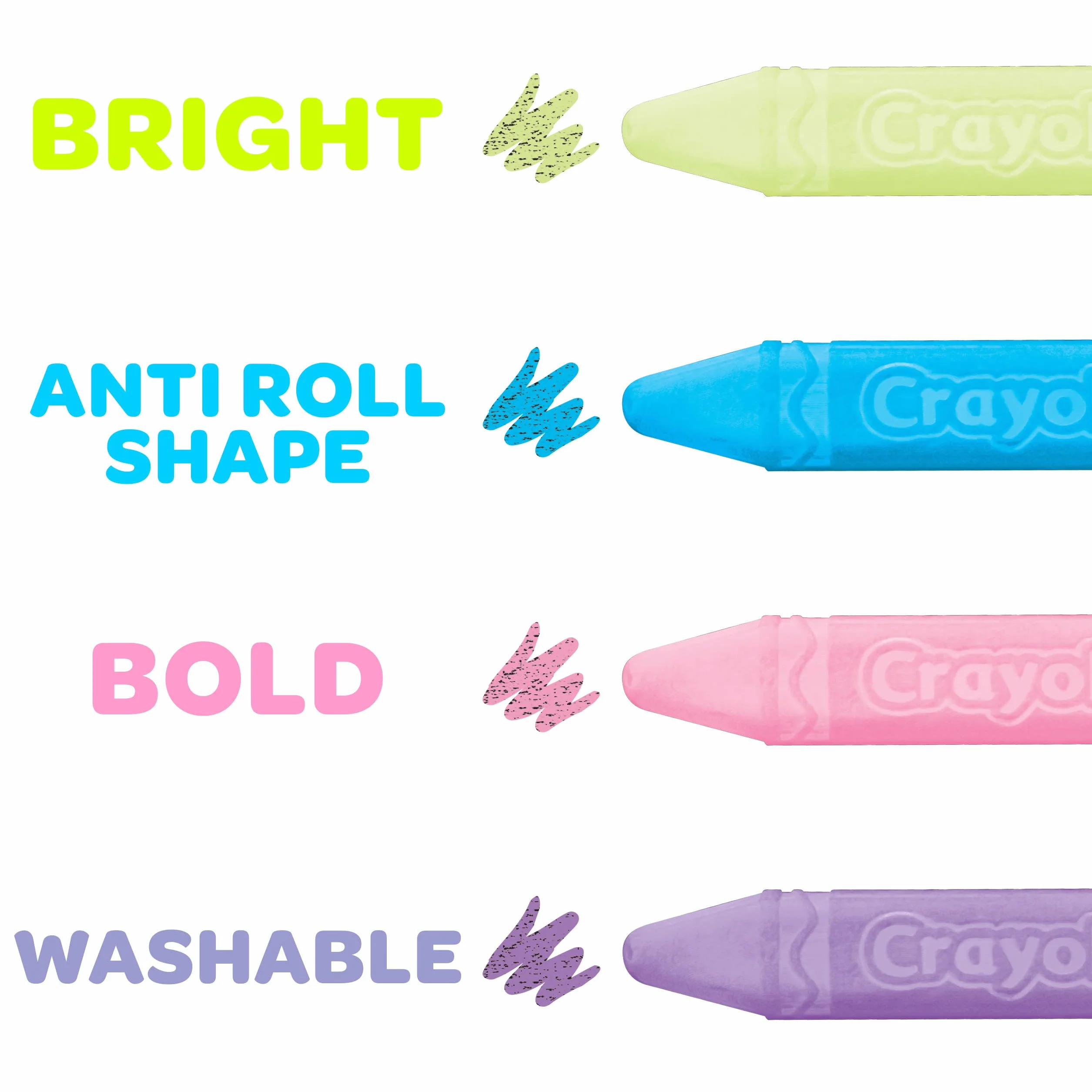 CRAYOLA Craies de trottoir lavables Set de 16 pièces couleurs assorties