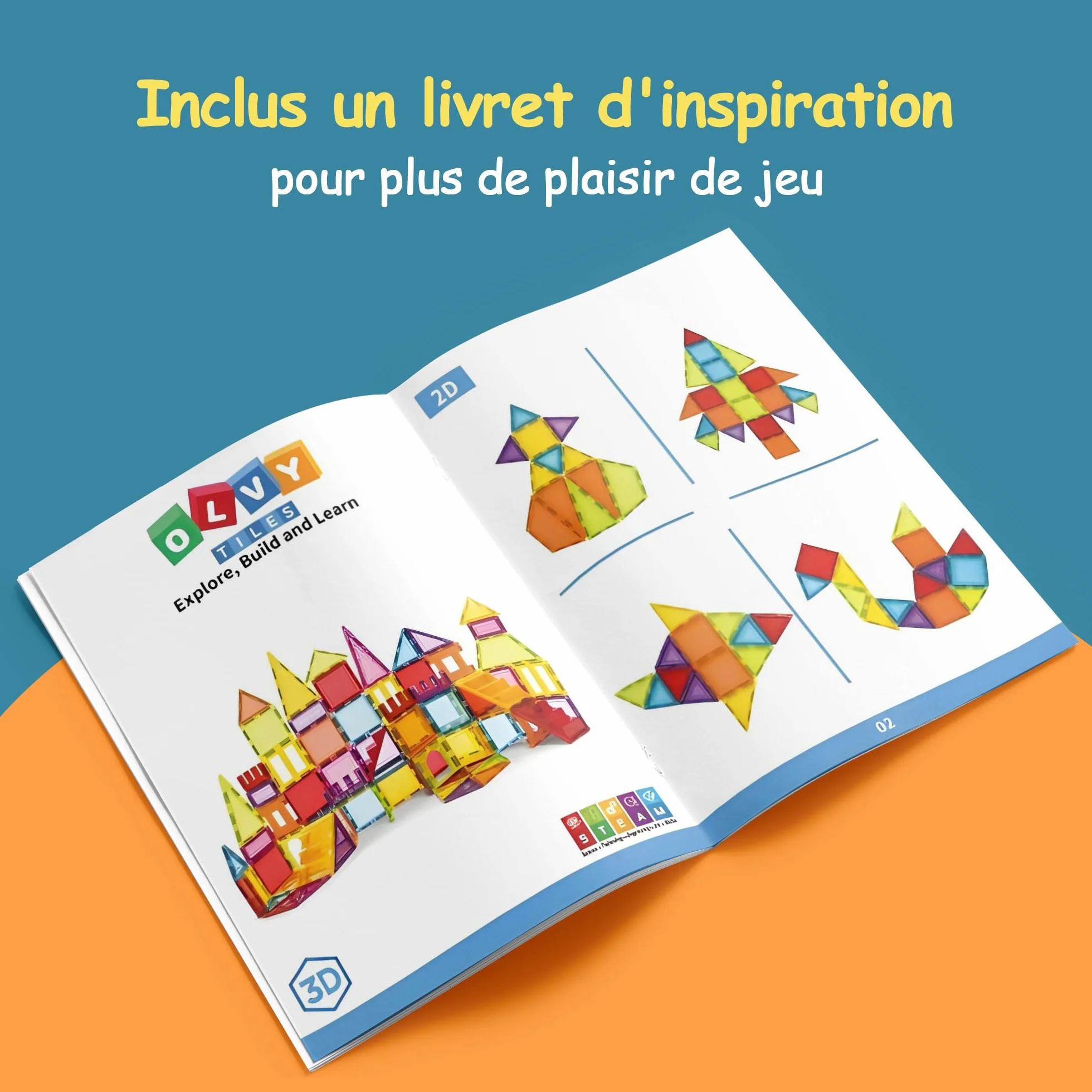 Olvy Blocs Magnétiques Montessori Jouet 120 Tuiles Enfants Construction Magnétique Dès 3 Ans Smart Playground