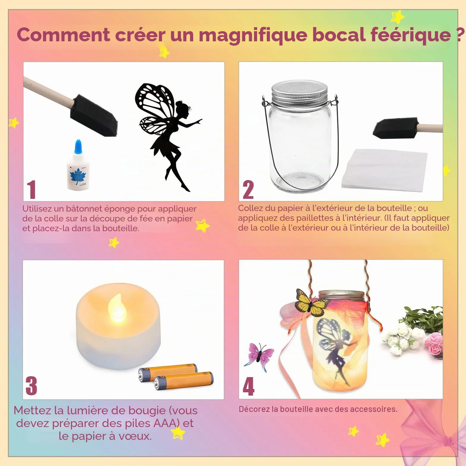 Fairy Potions Kit Creatif Enfant Bricolage Cadeau 6-12 ans Projet d'art Activités