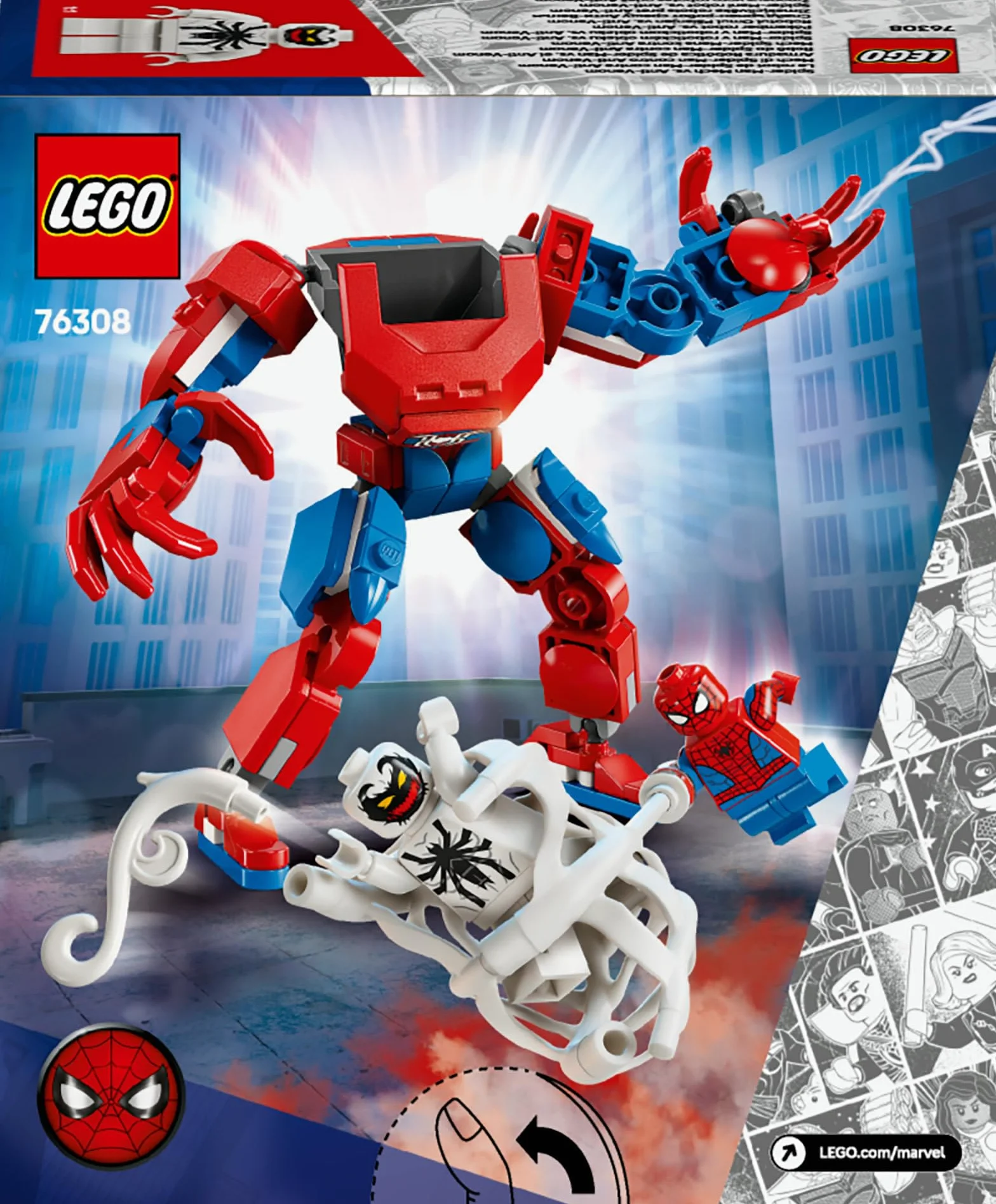 LEGO Marvel Spider-Man Mech vs. Anti-Venom 76308 Building Toy with 2 Minifigures for 6+ Year Old Boys and Girls