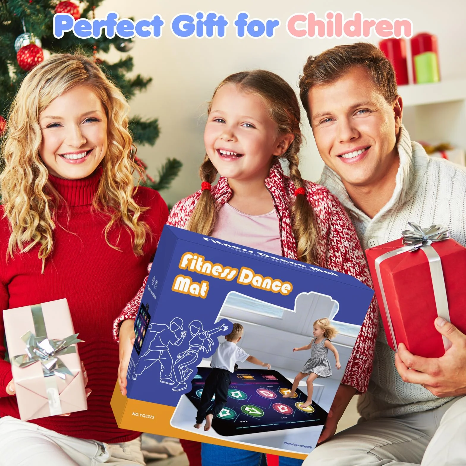 Tapis de Danse Double pour Enfants 8 Flèches LED 4 Modes de Jeu 3-12 Ans Cadeau Noël