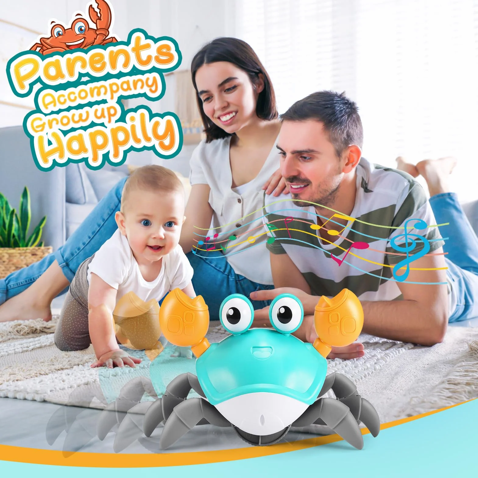 Adeokay Crabe Qui Marche Bebe Jouet Bebe 1 2 Ans Cadeau Enfant Garcon Fille Jouets D'éveil Musicaux