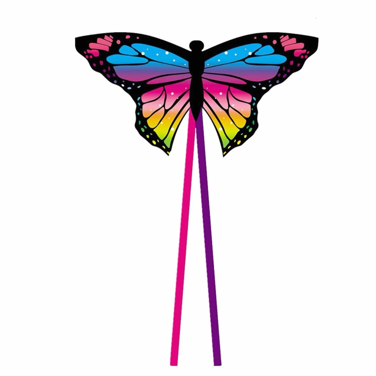 Grand Cerf-Volant Papillon Coloré pour Enfants & Adultes - Facile à Voler avec Longue Queue