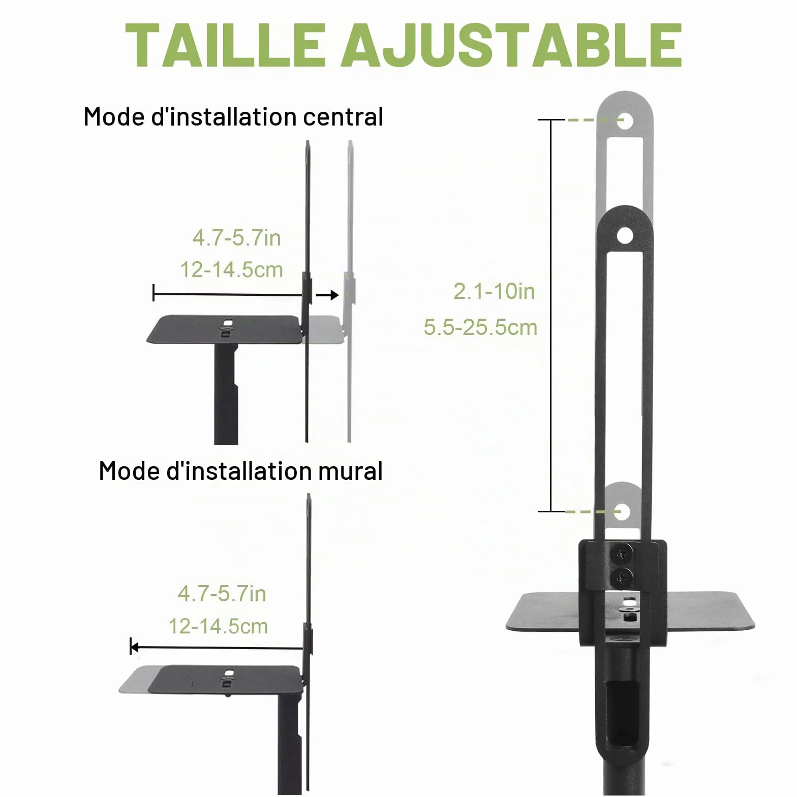 Supports d'enceintes Gekufa compatibles Samsung Sony, hauteur réglable 73,7-139,7 cm, pour haut-parleurs jusqu'à 5 kg