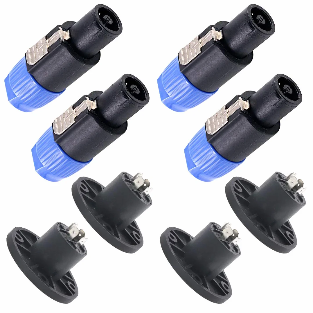 Neutrik Speakon NL4FC NL4FX NLT4X NL2FC NA4LJ Lot de 8 prises Verrouillage rotatif 4 pôles ronds