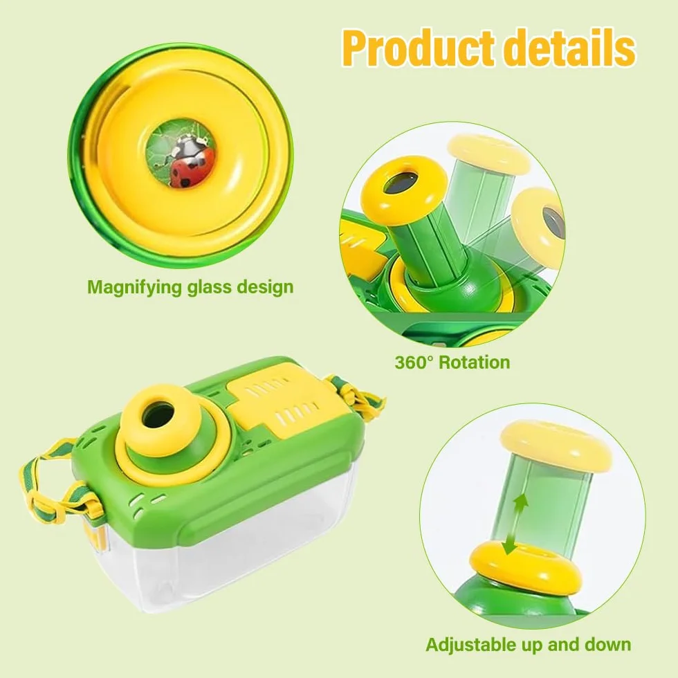 Kit Exploration Enfant Jeux Exterieur avec Boite Insecte, Loupe, 12 Insectes Plastique, Jouet Educatif 3-6 Ans