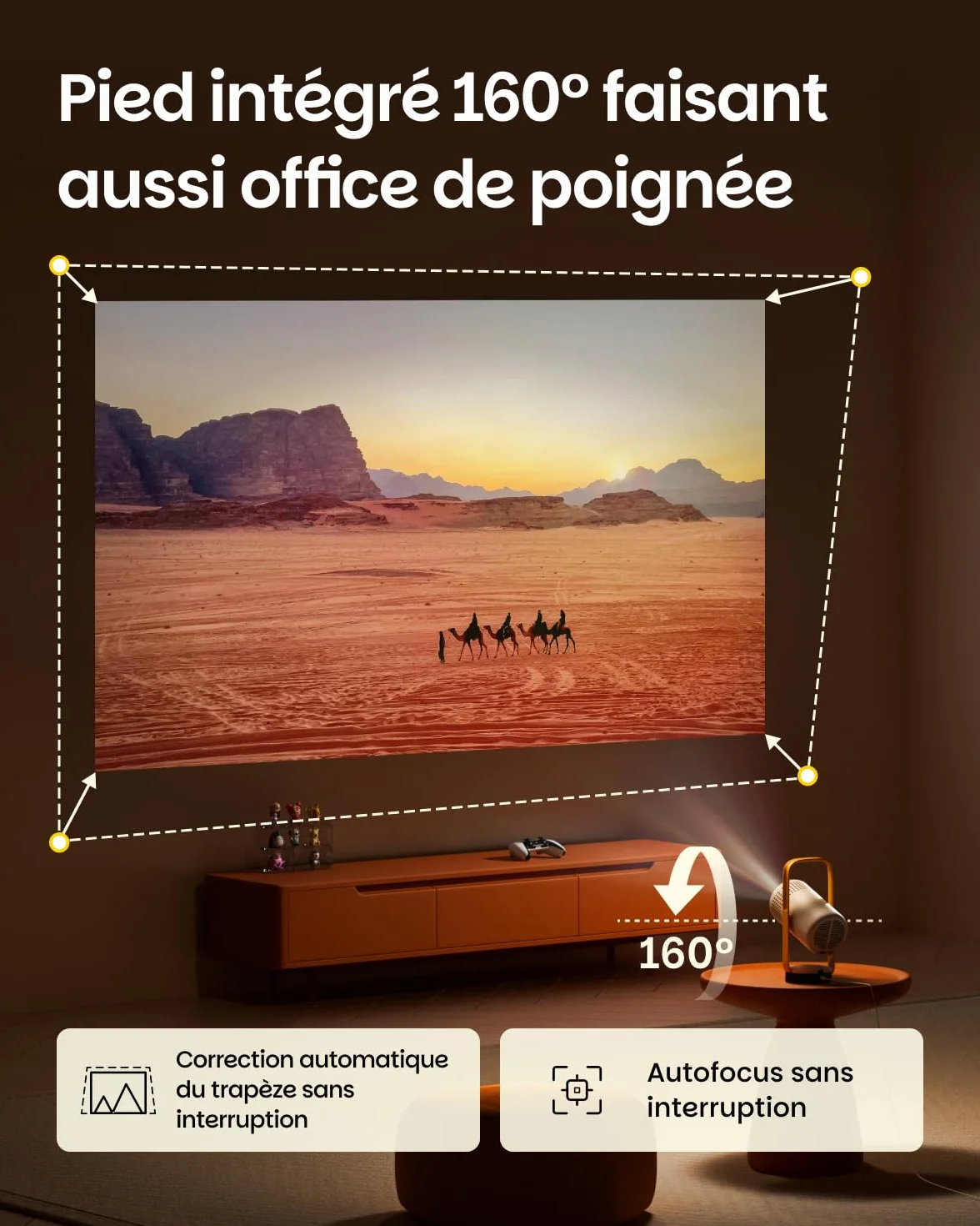 XGIMI Vibe One Projecteur Portable 1080P Batterie Intégrée Google TV Netflix Sound by JBL Autofocus