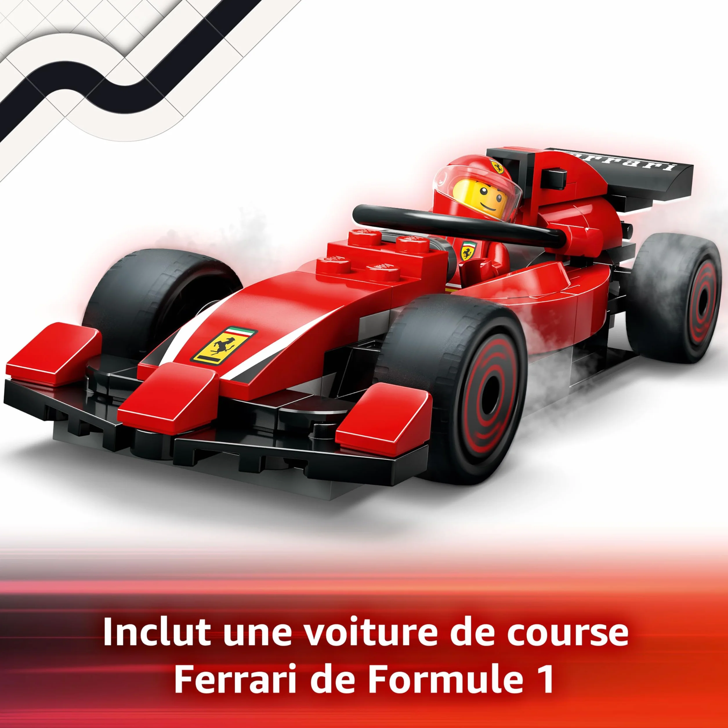 LEGO City Arrêt au Stand de F1 avec Voiture Ferrari - Jeu de Construction Formule 1 Pit Stop, Minifigurine Pilote & 4 Mécaniciens 60443