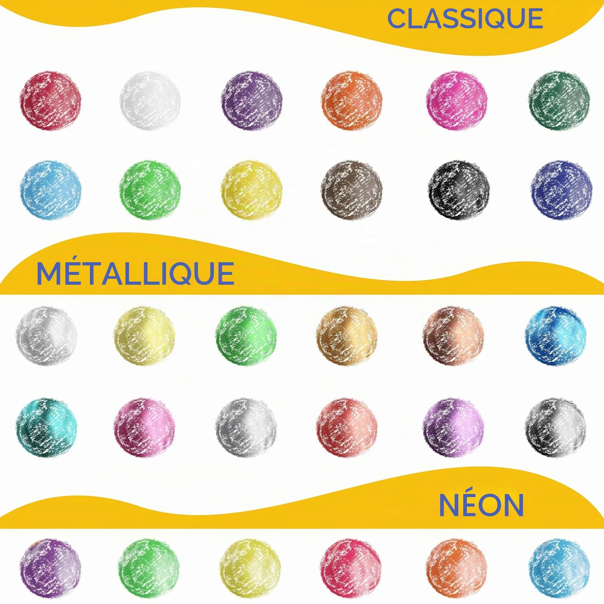 Zenacolor Lot de 30 bâtons de peinture pour enfants - Fournitures d'art sans désordre