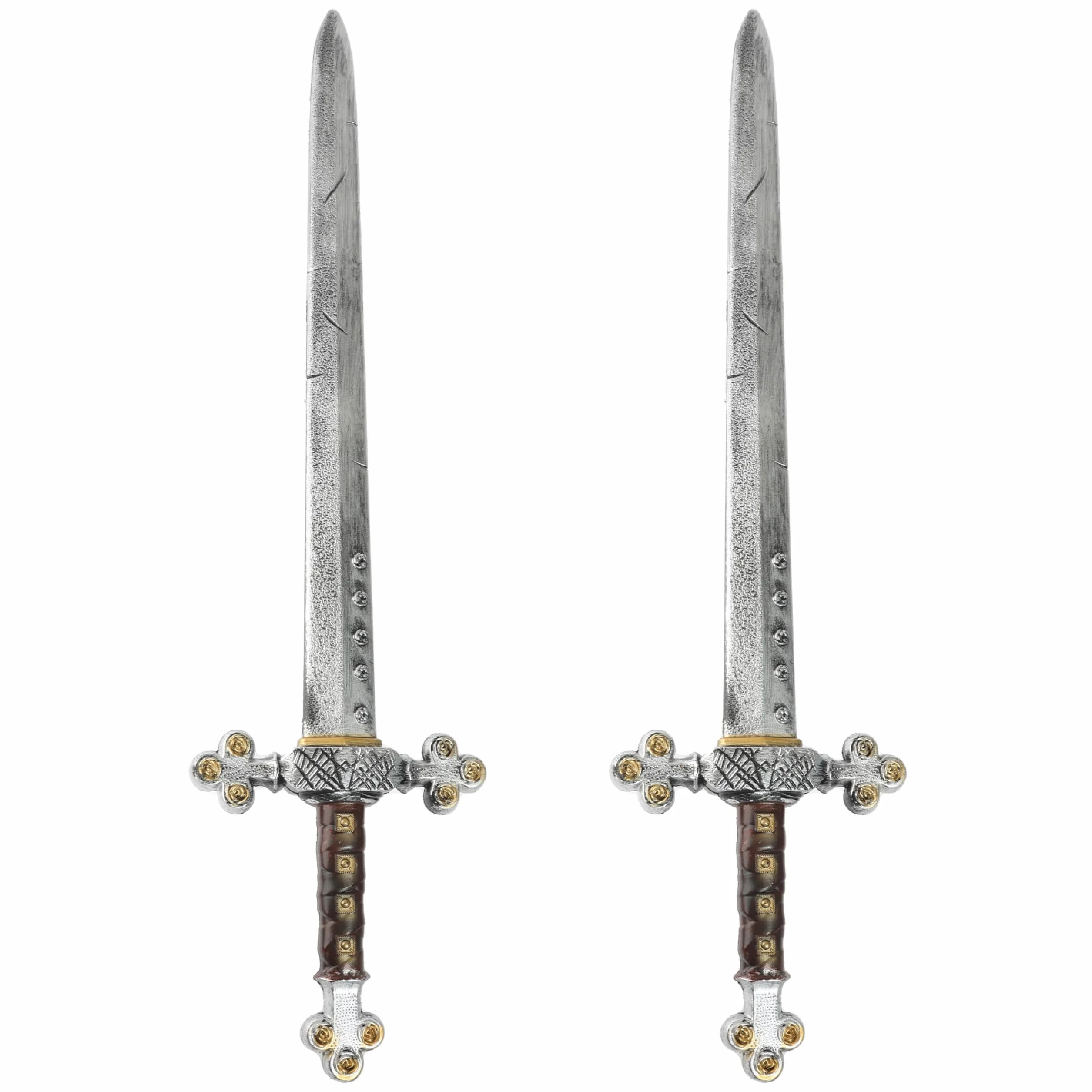Épée de gladiateur pour adultes Lot de 2 75 cm plastique déguisement guerrier viking romain barbare