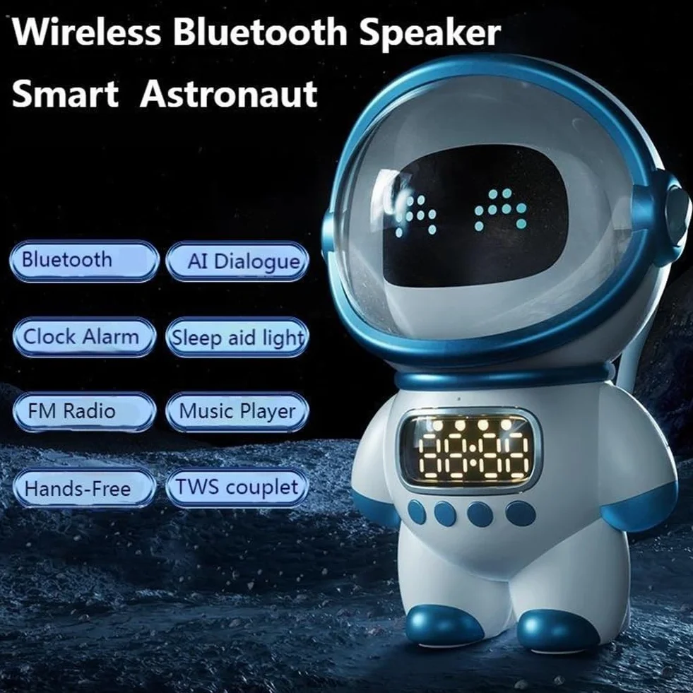 Robot AI Intelligent Haut-Parleur Bluetooth Boîte Sonore Réveil FM Radio