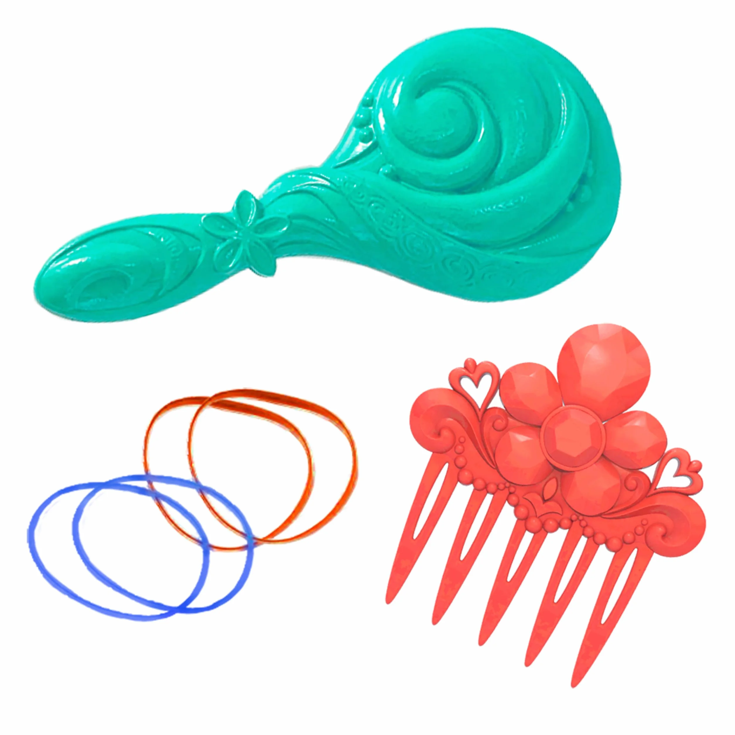 Just Play Tête à coiffer Vaiana 2 Princesses Disney 7 Accessoires Jeux d’Imitation Jouets pour Enfants de 3 Ans et Plus
